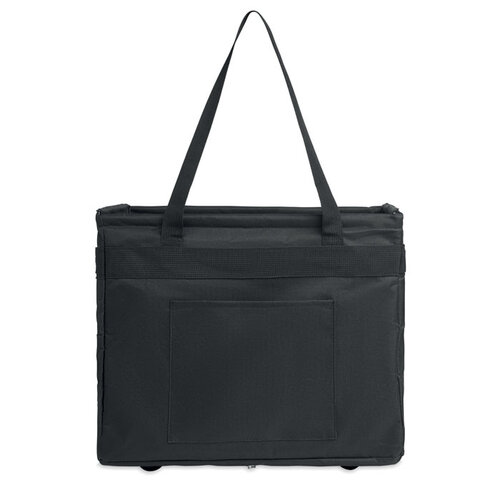 FORM MO2855 opvouwbare zwarte RPET organizer bedrukt met logo