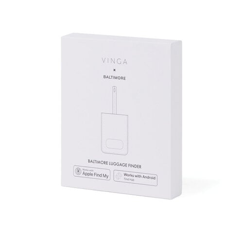 VINGA Baltimore V30103 RCS bagagelabel met Apple Find My en Android Find Hub bedrukt met logo