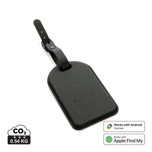 Globefind Dual P301.5701 RCS bagagelabel met Apple Find My en Android Find Hub bedrukt met logo