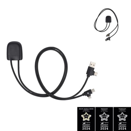 Xoopar Ice-Tag LT41021 60W oplaadkabel met Apple Find My-tracker bedrukt met logo