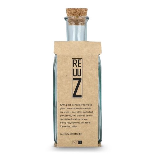 InSideOut ReuuZ vierkante fles van gerecycled glas 500 ml LT57015 met logo
