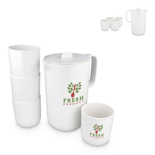 InSideOut Liv 5-delige rPET drinkset met kan en vier bekers LT57311 met logo