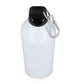 Gerecyclede RVS fles met karabijnhaak 500 ml LT98693 bedrukt met logo