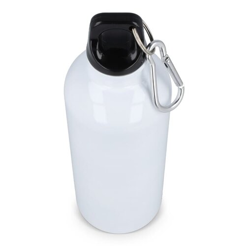 Gerecyclede RVS fles met karabijnhaak 500 ml LT98693 bedrukt met logo