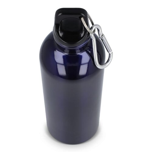 Gerecyclede RVS fles met karabijnhaak 500 ml LT98693 bedrukt met logo