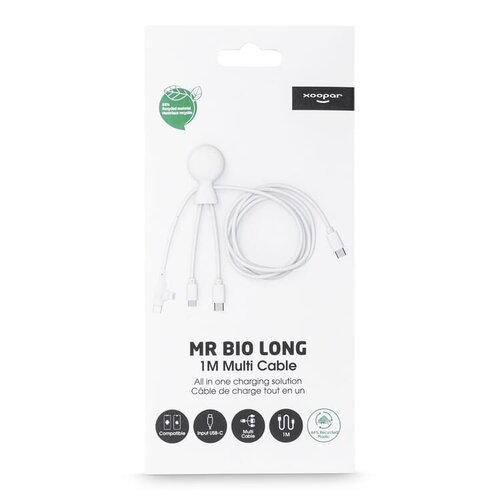 Xoopar Mr. Bio Long USB-C multikabel van 1 meter LT41032 met logo