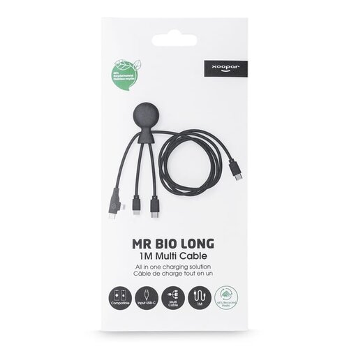 Xoopar Mr. Bio Long USB-C multikabel van 1 meter LT41032 met logo