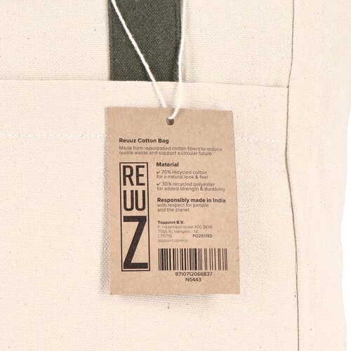 InSideOut ReuuZ canvas draagtas van gerecycled katoen LT57116 met logo