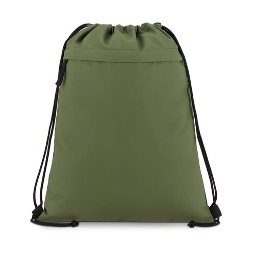 600D R-PET trekkoordtas met voorvak en ritssluiting LT91394 met logo
