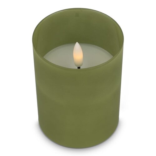Nyelle oplaadbare LED-waskaars in mat glas LT57313 bedrukt met logo