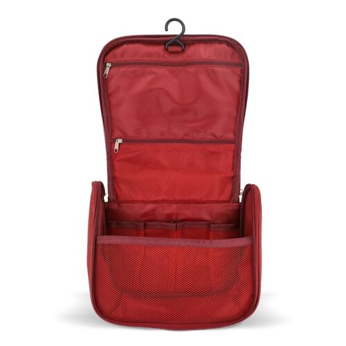 Kora 300D rPET toilettas met ophanghaak en binnenvakken LT95396 met logo