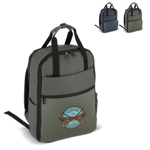 InSideOut Carry Pack zakelijke rugzak met laptopvak en trolleyband LT57112 met logo