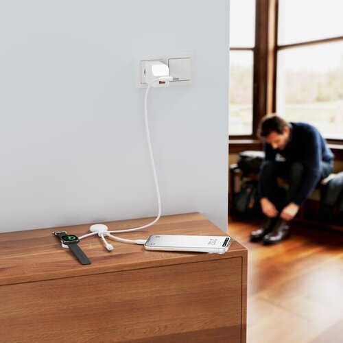Xoopar Mr. Bio multikabel voor Apple Watch Samsung Watch Lightning en USB-C LT41031 met logo