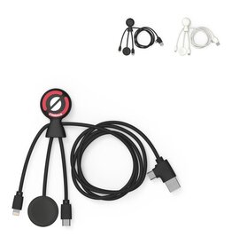 Xoopar Mr. Bio multikabel voor Apple Watch Samsung Watch Lightning en USB-C LT41031 met logo