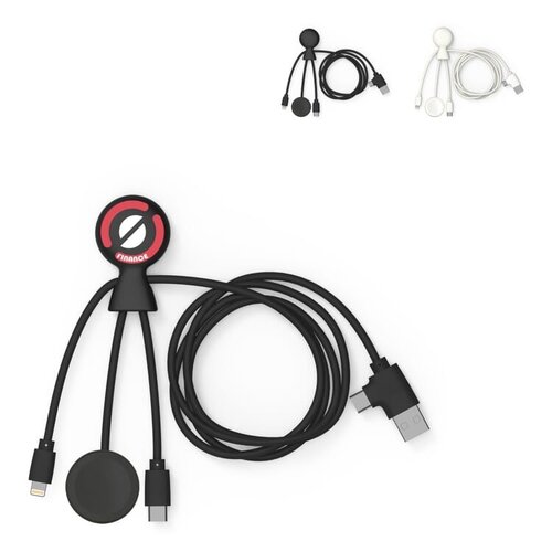 Xoopar Mr. Bio multikabel voor Apple Watch Samsung Watch Lightning en USB-C LT41031 met logo