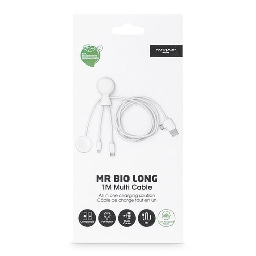 Xoopar Mr. Bio multikabel voor Apple Watch Samsung Watch Lightning en USB-C LT41031 met logo