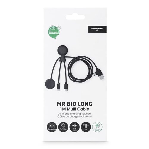 Xoopar Mr. Bio multikabel voor Apple Watch Samsung Watch Lightning en USB-C LT41031 met logo