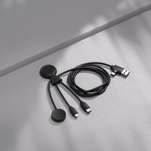 Xoopar Mr. Bio multikabel voor Apple Watch Samsung Watch Lightning en USB-C LT41031 met logo