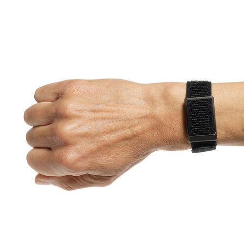 Endo draagbare gezondheidstracker P330.90 met stoffen armband en bedrukt logo