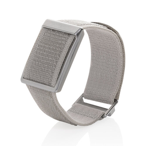 Endo draagbare gezondheidstracker P330.90 met stoffen armband en bedrukt logo