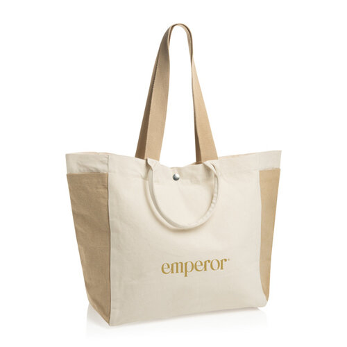 BEAU AWARE canvas allround shopper P763.56 van gerecycled canvas bedrukt met logo