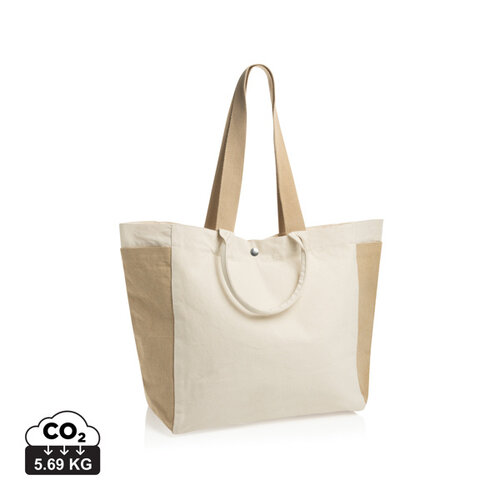 BEAU AWARE canvas allround shopper P763.56 van gerecycled canvas bedrukt met logo