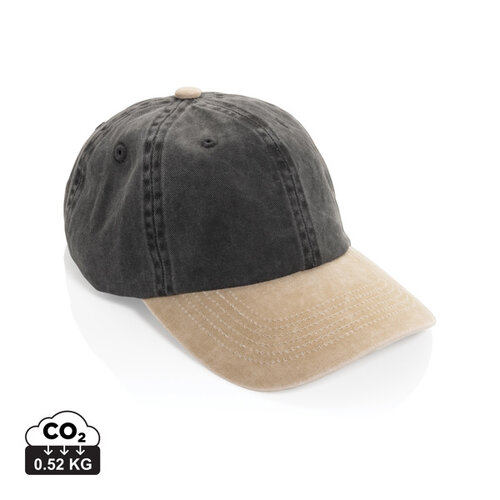 BEAU AWARE two-tone 6-panel cap P453.14 van gerecycled katoen bedrukt met logo