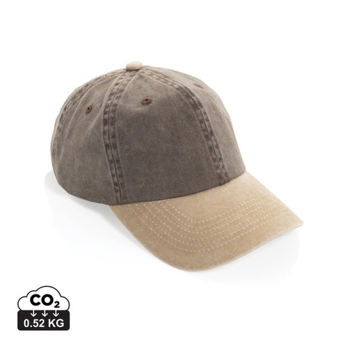 BEAU AWARE two-tone 6-panel cap P453.14 van gerecycled katoen bedrukt met logo