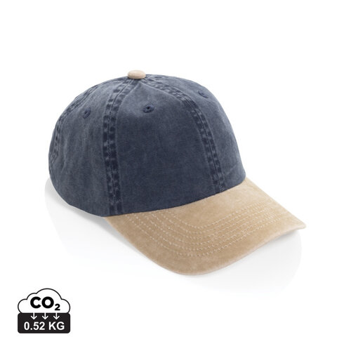 BEAU AWARE two-tone 6-panel cap P453.14 van gerecycled katoen bedrukt met logo
