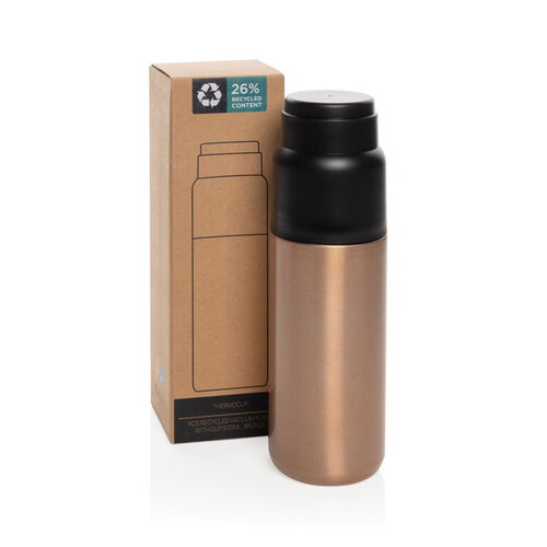 Thermocup RCS thermosfles van gerecycled RVS met drinkbeker 500 ml P437.40 bedrukken met logo