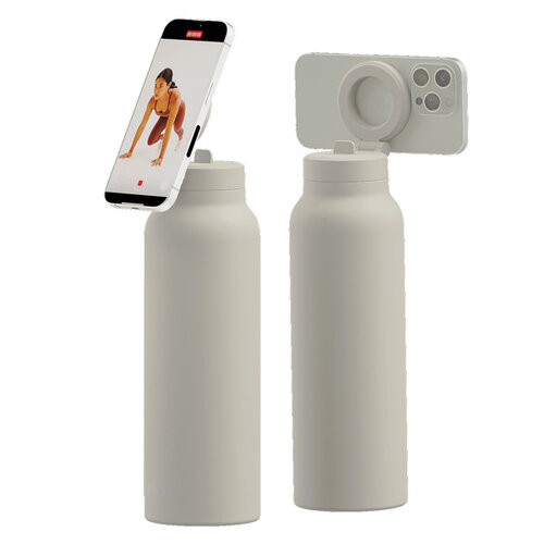 RINGO Pro MagSafe RVS drinkfles met telefoonhouder en Magnetic Booster Ring 710 ml RBRGO24SIP bedrukken met logo