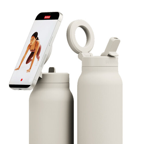 RINGO Pro MagSafe RVS drinkfles met telefoonhouder en Magnetic Booster Ring 710 ml RBRGO24SIP bedrukken met logo