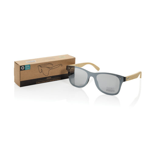 DéBlé Prism RCS zonnebril P453.8509 van gerecycled PC en FSC-bamboe met UV400 CAT 3 spiegelglazen