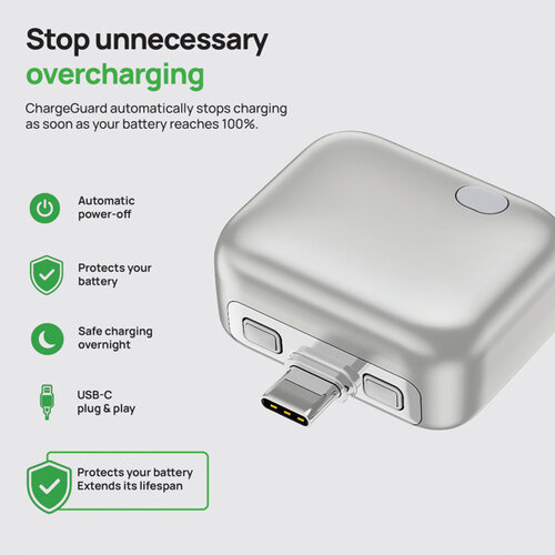 DéBlé ChargeGuard RCS USB-C-adapter met autom. uitschakeling (P301.89) bedrukken met logo