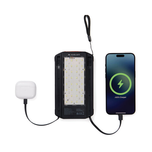 DéBlé Nordic Drift Titan 10.000mAh solar powerbank met 3 panelen (ND410.00) bedrukken met logo