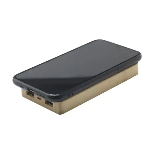 Bamboe solar powerbank 8000 mAh met draadloos laden (265206)