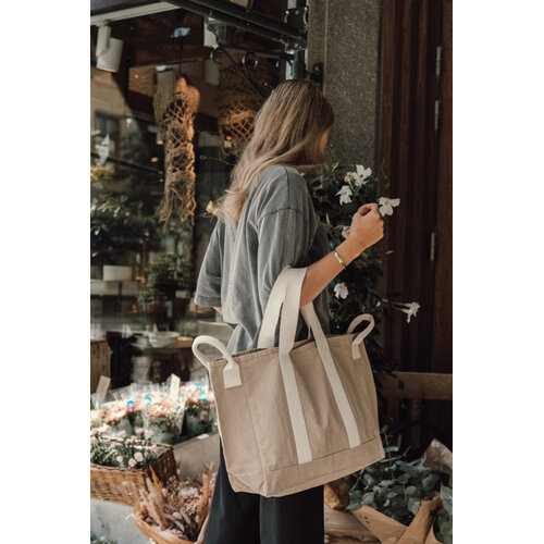 BEAU AWARE strandtas 400 gsm gerecycled canvas P763.55 bedrukt met logo
