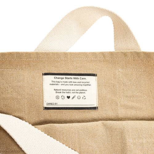BEAU AWARE strandtas 400 gsm gerecycled canvas P763.55 bedrukt met logo