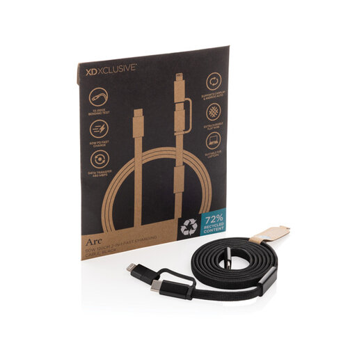DéBlé Arc RCS 60W 120 cm 2-in-1 snellaadkabel (P302.58) bedrukken met logo
