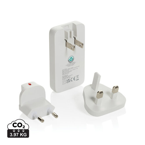 DéBlé Fluxo RCS 65W platte GaN-lader met universele connectors (P301.33) bedrukken met logo