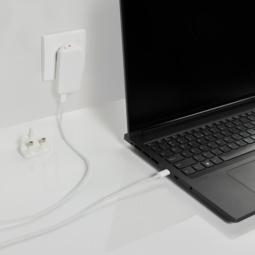 DéBlé Fluxo RCS 65W platte GaN-lader met universele connectors (P301.33) bedrukken met logo