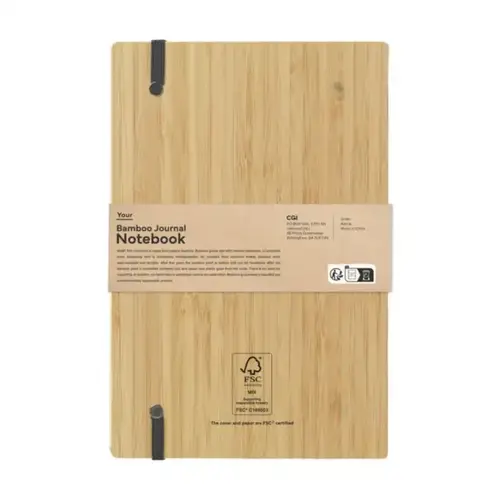 <p>Wil je een <strong>Bamboo Journal Naked Spine A5 notitieboek bedrukken met logo</strong>? De 263923 combineert een stevige FSC 100%-gecertificeerde bamboe hardcover met een bijzondere naked spine-binding. Hierdoor kan het notitieboek volledig worden geopend en zo vlak mogelijk op tafel blijven liggen tijdens het schrijven of schetsen.</p> <p> </p> <h2>Naked spine-binding voor vlak openleggen</h2> <p>Het opvallendste kenmerk van de Bamboo Journal is de zogenaamde naked spine-binding. Deze bindwijze is speciaal ontworpen om het notitieboek helemaal te kunnen openen.</p> <p>Daardoor liggen de pagina's tijdens het gebruik zo vlak mogelijk op tafel. Dat is praktisch wanneer je over de volledige breedte wilt schrijven, schetsen of aantekeningen wilt maken zonder het boek voortdurend open te hoeven houden.</p> <p> </p> <h2>Stevige bamboe hardcover</h2> <p>De harde kaft is uitgevoerd in bamboe en is FSC 100%-gecertificeerd. Het materiaal geeft het notitieboek een herkenbare natuurlijke uits