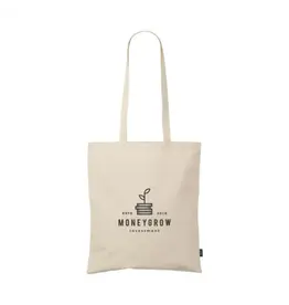 <p>Wil je een <strong>ShoppyBag katoenen tas bedrukken met logo</strong>? De 265048 is een stevige winkeltas van 100% vastgeweven gerecycled katoen van 180 g/m². Met lange hengsels en circa 8 liter inhoud is dit een praktische shopper voor winkels, beurzen, evenementen, open dagen en promotionele acties.</p> <p> </p> <h2>Steviger gerecycled katoen van 180 g/m²</h2> <p>Met een materiaalgewicht van 180 g/m² voelt deze ShoppyBag duidelijk steviger aan dan lichtere katoenen promotietassen. Het vastgeweven katoen geeft de tas een verzorgde en natuurlijke uitstraling, terwijl het model licht genoeg blijft voor dagelijks gebruik en grotere acties.</p> <p>Dat maakt deze uitvoering interessant wanneer je nét wat meer kwaliteit wilt dan bij een eenvoudige giveaway, zonder direct voor zwaar canvas te kiezen.</p> <p> </p> <h2>100% gerecycled katoen</h2> <p>De ShoppyBag is volledig gemaakt van gerecycled katoen en is GRS-gecertificeerd. Daarmee heeft de tas een helder materiaalverhaal dat goed
