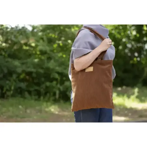 DéBlé Alfie GRS Recycled Corduroy Shopper 264097 bedrukt met logo