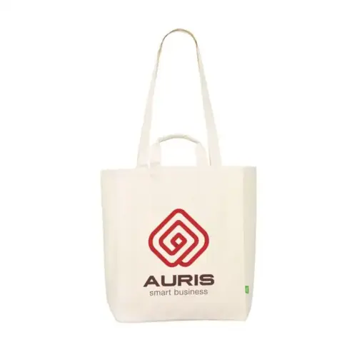 DéBlé Organic Cotton Canvas Tote Bag Natural 264931 bedrukt met logo