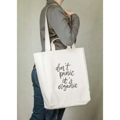 DéBlé Organic Cotton Canvas Tote Bag Natural 264931 bedrukt met logo