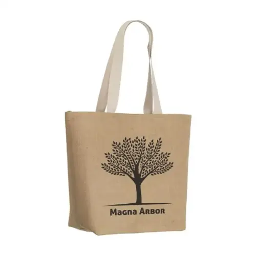 DéBlé Elegance Bag jute shopper 260849 bedrukt met logo