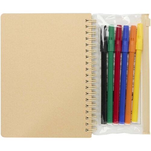 DéBlé Squiggle B6 hardcover notitieboek en markers set 107330 bedrukt met logo