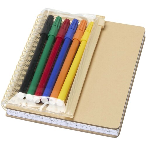 DéBlé Squiggle B6 hardcover notitieboek en markers set 107330 bedrukt met logo