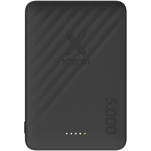 Xtorm Go2 15W powerbank 5000 mAh (124602) magnetische draadloze oplader van GRS-gerecycled kunststof met logo